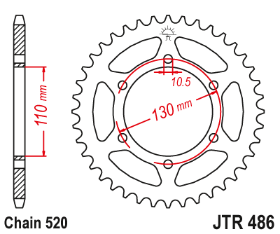 Приводная звезда JT JTR486.45 (PBR 504)