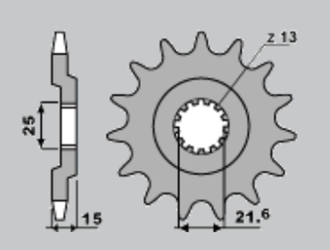 Приводная звезда KAWASAKI GPZ 750 83-89 CHT 52815K (JTF 514.15)