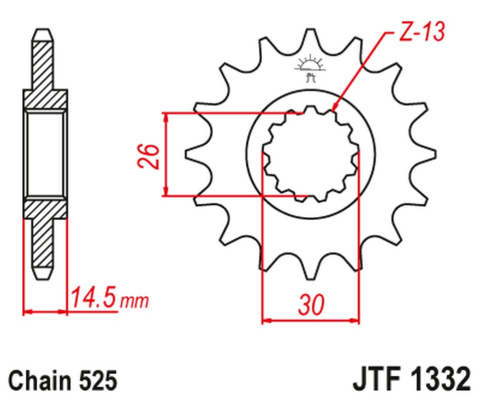 Приводная звезда HONDA CB 750F2 '92-'00 JT JTF1332.17
