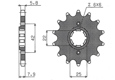 Приводная звезда HONDA XR 600R, XL 600R/RM/LM SUNSTAR SUN32015 (JTF281.15)