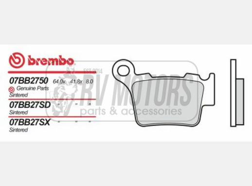 Гальмівні колодки BREMBO BRM 07BB27SX
