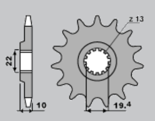 Приводная звезда SUZUKI RM 250 ,DR 350 CHT 43515K (JTF432.15)