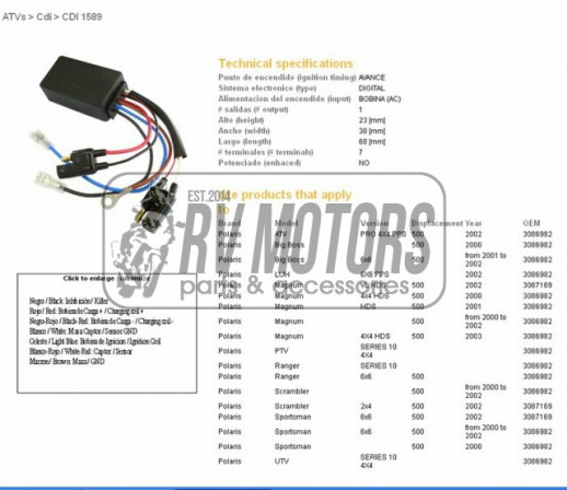 Комутатор POLARIS 500 &#39;00-&#39;03 DZE ELEKTRYKA 1589-01