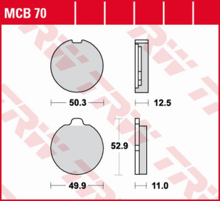 Тормозные колодки SUZUKI GS 400/750 '77-'79, GS 850 '79-'81 TRW LUCAS MCB70