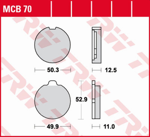 Тормозные колодки SUZUKI GS 400/750 '77-'79, GS 850 '79-'81 TRW LUCAS MCB70