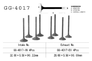 Клапан впускной KAWASAKI VN 750 '86-'06 VESRAH GG-4017-IN
