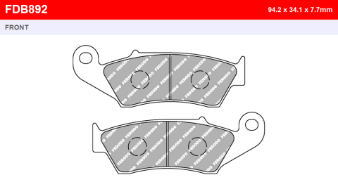 Тормозные колодки FERODO FDB892SG = FDB892SG PLUS