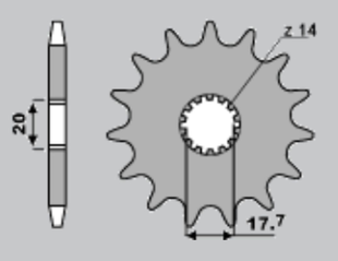Приводная звезда YAMAHA YZ 85 '02-'15 CHT 57713K (JTF558.13)