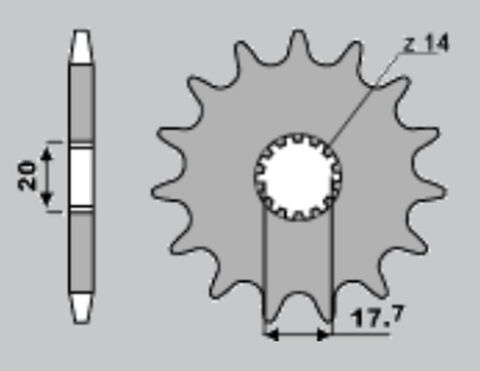 Приводная звезда YAMAHA YZ 85 '02-'15 CHT 57713K (JTF558.13)
