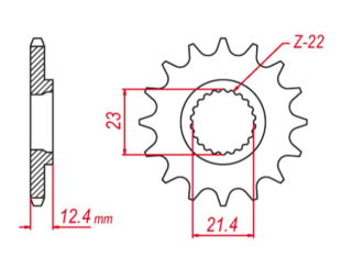 Приводная звезда YAMAHA XG 250 TRICKER '05-'07, XT 250 '08-'21, YBR250 '07-'11 GROSSKOPF 214915G (JTF1594.15)