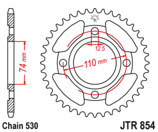 Приводная звезда YAMAHA XS 250 '80-82, XS 500 '78-80 JT JTR854.41