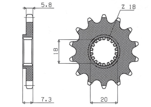 Приводная звезда SUZUKI RM 125 '92-'07, RMZ 250 '10-'12 SUNSTAR SUN32212 (JTF427.12)