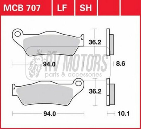 Тормозные колодки TRW LUCAS MCB707SH