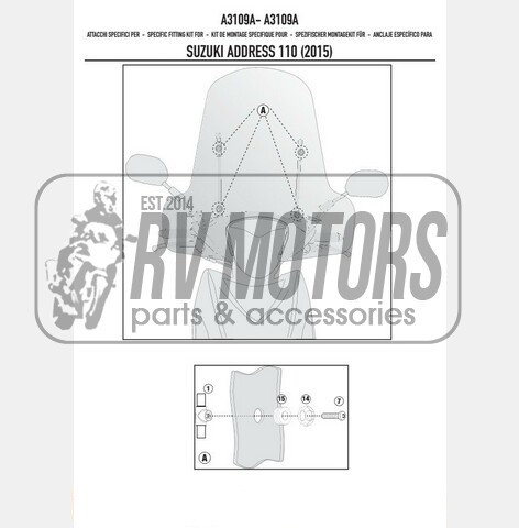Крепление ветрового стекла Kappa Suzuki Address 110 (2015) A3109A
