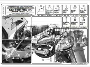 Крепления кофра KAPPA (без площадки) Suzuki DL 1000 V-Strom KL528