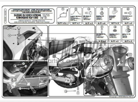 Крепления кофра KAPPA (без площадки) Suzuki DL 1000 V-Strom KL528