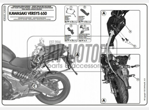 Кріплення під бічні кофри KAPPA Monokey Kawasaki KLXR450