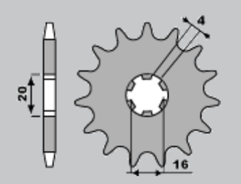 Приводная звезда KAWASAKI KX65/80/85 CHT 56014K (JTF546.14)