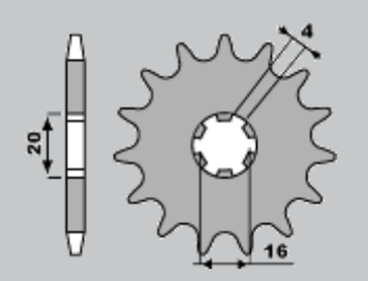 Приводная звезда KAWASAKI KX65/80/85 CHT 56014K (JTF546.14)