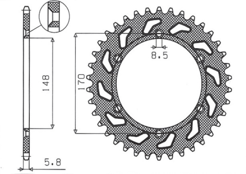 Приводная звезда SUNSTAR 1-3667 47 (JTR 828.47)