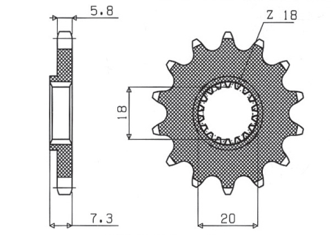 Приводная звезда SUZUKI RM 125 '92-'07, RMZ 250 '10-'12 SUNSTAR SUN32213 (JTF427.13)
