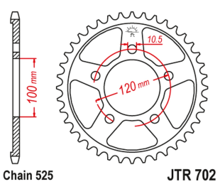 Приводная звезда APRILIA RSV 1000 MILLE R/SL/SP '98-'03 (+1) JT JTR702.43