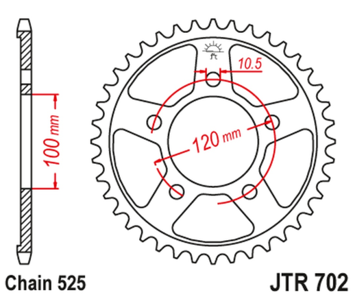 Приводная звезда APRILIA RSV 1000 MILLE R/SL/SP '98-'03 (+1) JT JTR702.43