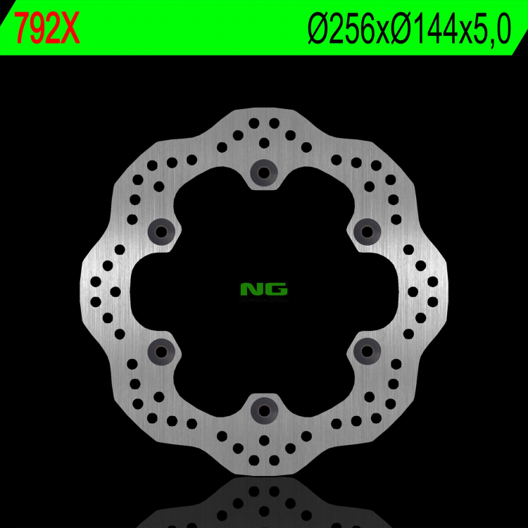 Тормозной диск NG задний HONDA HONDA XL 1000V 03-11, CBR 1100XX 97-04, X11 00-03, VFR 750F 86-89 (256X144X5 MM) (6X10,5 MM) плавающий NG792X