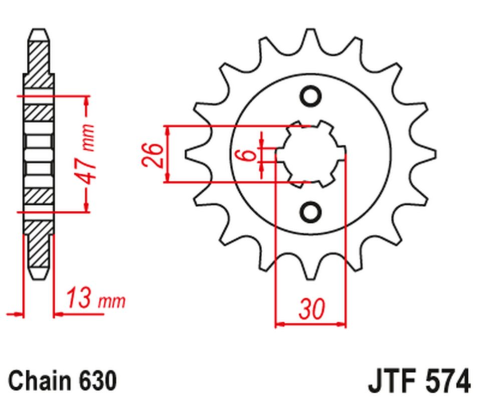 Приводная звезда YAMAHA XV 1000 '81-82', TR1 '81-85' JT JTF574.16