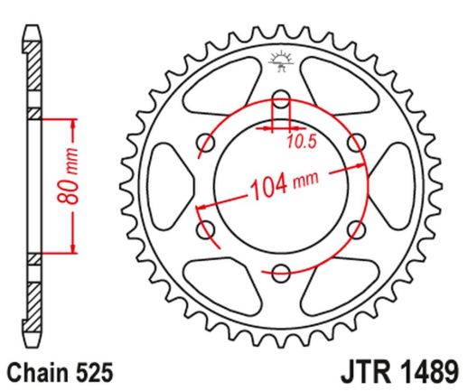 Приводная звезда KAWASAKI ZX 9R '02-'03, ZX 10R '04-'05/'11-'20 JT JTR1489.39ZBK