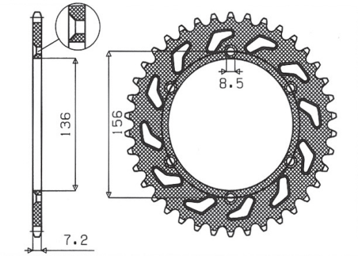 Приводная звезда SUZUKI DR 650 SE '96-'12 SUNSTAR SUN1-4628-41 (JTR1791.41)