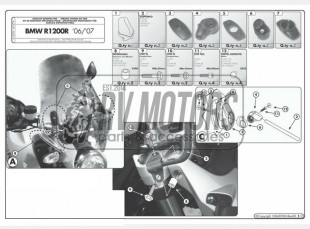 Крепление ветрового стекла Kappa BMW R1200R A147A