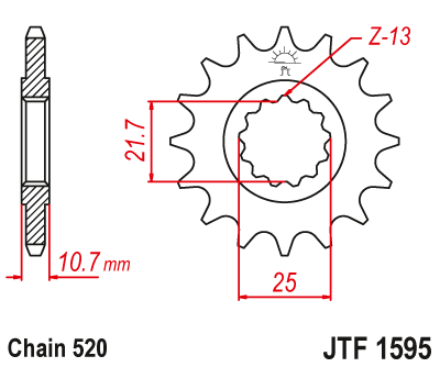 Привідна зірка JT JTF1595.16 (PBR 2172)