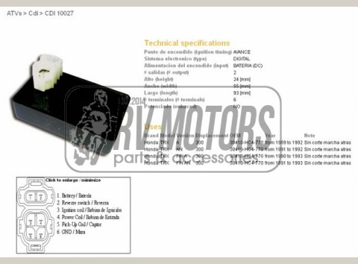 Комутатор HONDA TRX300 89-93 DZE ELEKTRYKA 10027-01