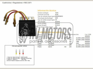 Регулятор напряжения POLARIS SCRAMBLER 400 00-02, TRAIL BLAZER 250/400 DZE ELEKTRYKA 2471-01