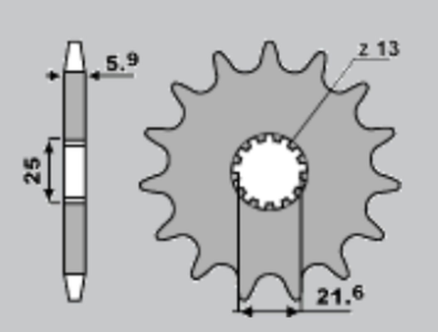 Приводная звезда SUZUKI GS500E '89-'93 CHT 56516K (JTF565.16)