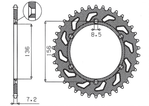 Приводная звезда SUZUKI DR 650 SE '96-'12 SUNSTAR SUN1-4628-43 (JTR1791.43)