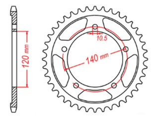 Приводная звезда SUZUKI GSR 750 '11-'19, GSXR 750 '00-'03, DL 1000 '15-'16, GSX 750S '15-'16 MTX 11-35F-42 (JTR1792.42)
