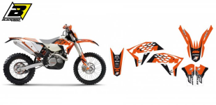 Комплект наклеек KTM EXC '08-'11, SX/SXF '07- BLACKBIRD DREAM 4 E2527N