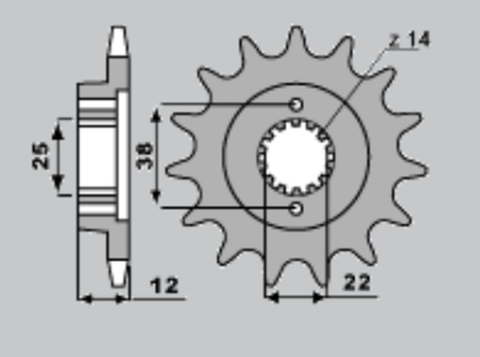 Приводная звезда DUCATI 750 PASO 87-90 CHT 49515K (JTF495.15)