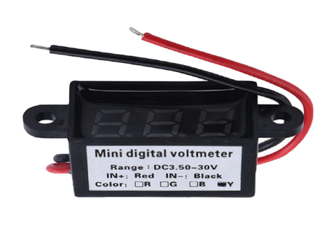 Влагозащищённый вольтметр V-003y жёлтый