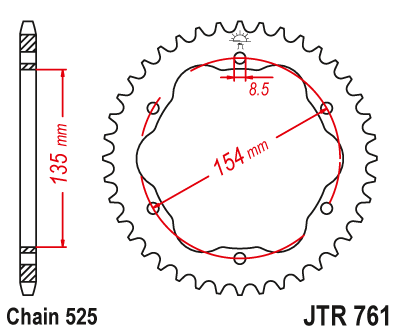 Привідна зірка JT JTR761.43 (PBR 4522)