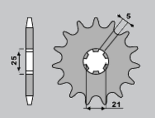Приводная звезда KAWASAKI KX 250 '87-'98, YAMAHA YZ 250 '77-'98, XV 250`89-15 CHT 56914K (JTF569.14)