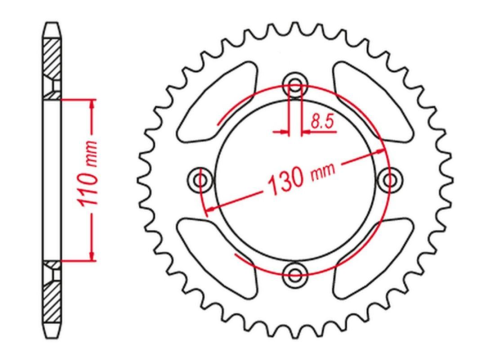 Приводная звезда HONDA CR 80/85 '96-'07 GROSSKOPF 24956B (JTR217.56)