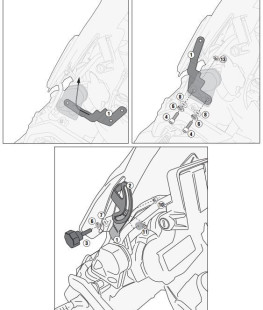 Крепление ветрового стекла Kappa BMW R1200 GS (13-15) / Adventure (14-15) D5108KIT