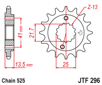 Приводная звезда JT JTF296.15 (PBR 296)
