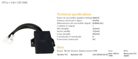 Коммутатор YAMAHA YFZ350 BANSHEE 95-96 DZE ELEKTRYKA 1566-01