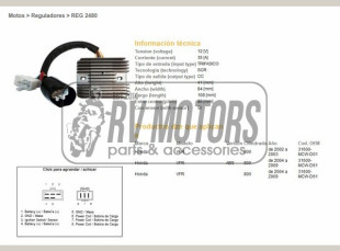 Регулятор напряжения HONDA VFR800 02-09 DZE ELEKTRYKA 2480-01