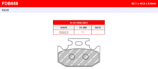 Тормозные колодки FERODO FDB659SG = FDB659SG PLUS