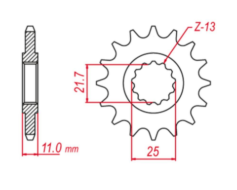 Приводная звезда YAMAHA FZ6 '04-'09 (-1), YZF-R6 '99-'20 (-1) GROSSKOPF 58015G (JTF580.15)